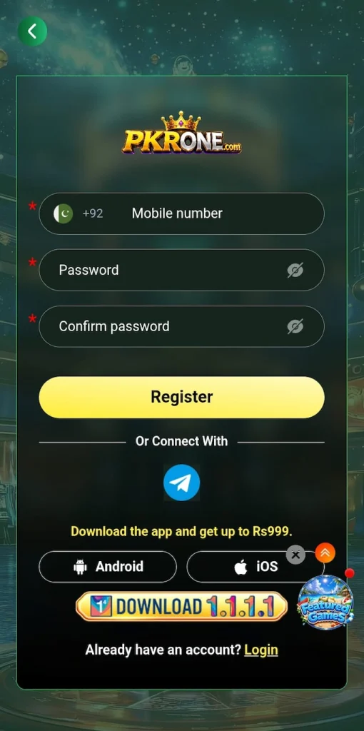 PKRONE Register & Login